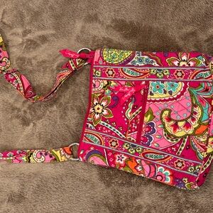 Vera Bradley Vibrant Pink and Green Crossbody Bag